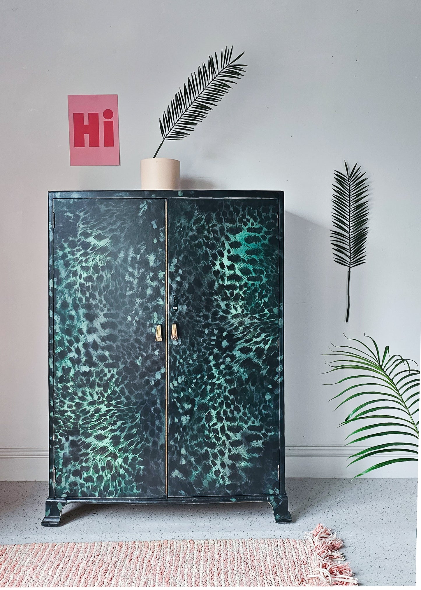 The Ella Leopard Printed Tall Cabinet