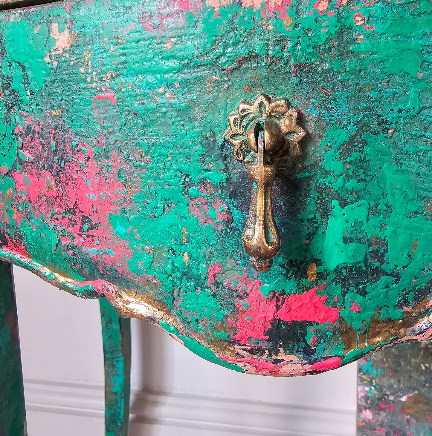 The Bombe Hand-painted Textured Chest of Drawers