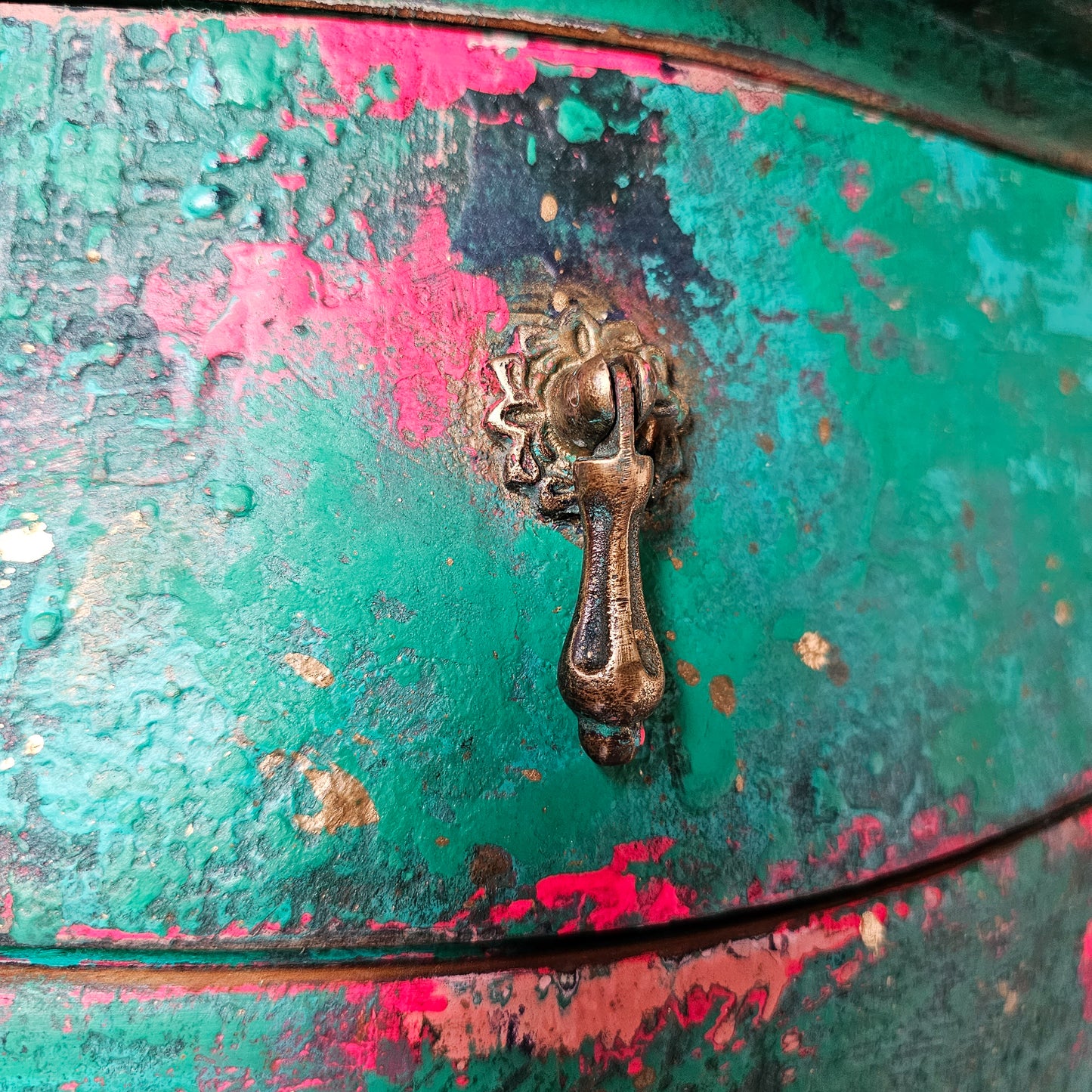 The Bombe Hand-painted Textured Chest of Drawers