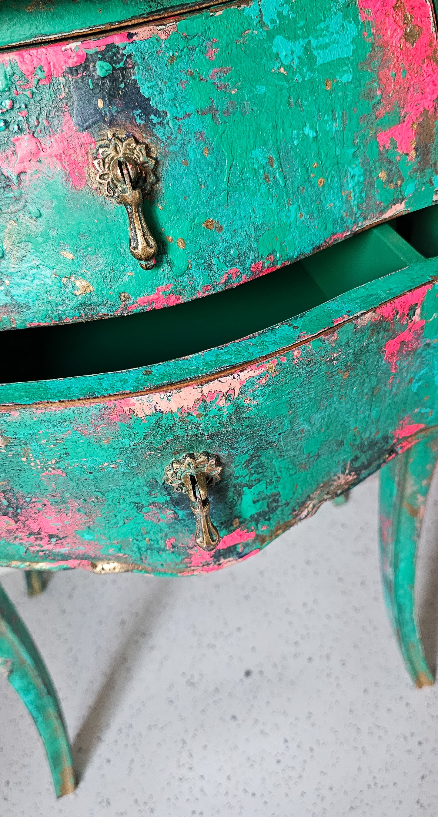 The Bombe Hand-painted Textured Chest of Drawers