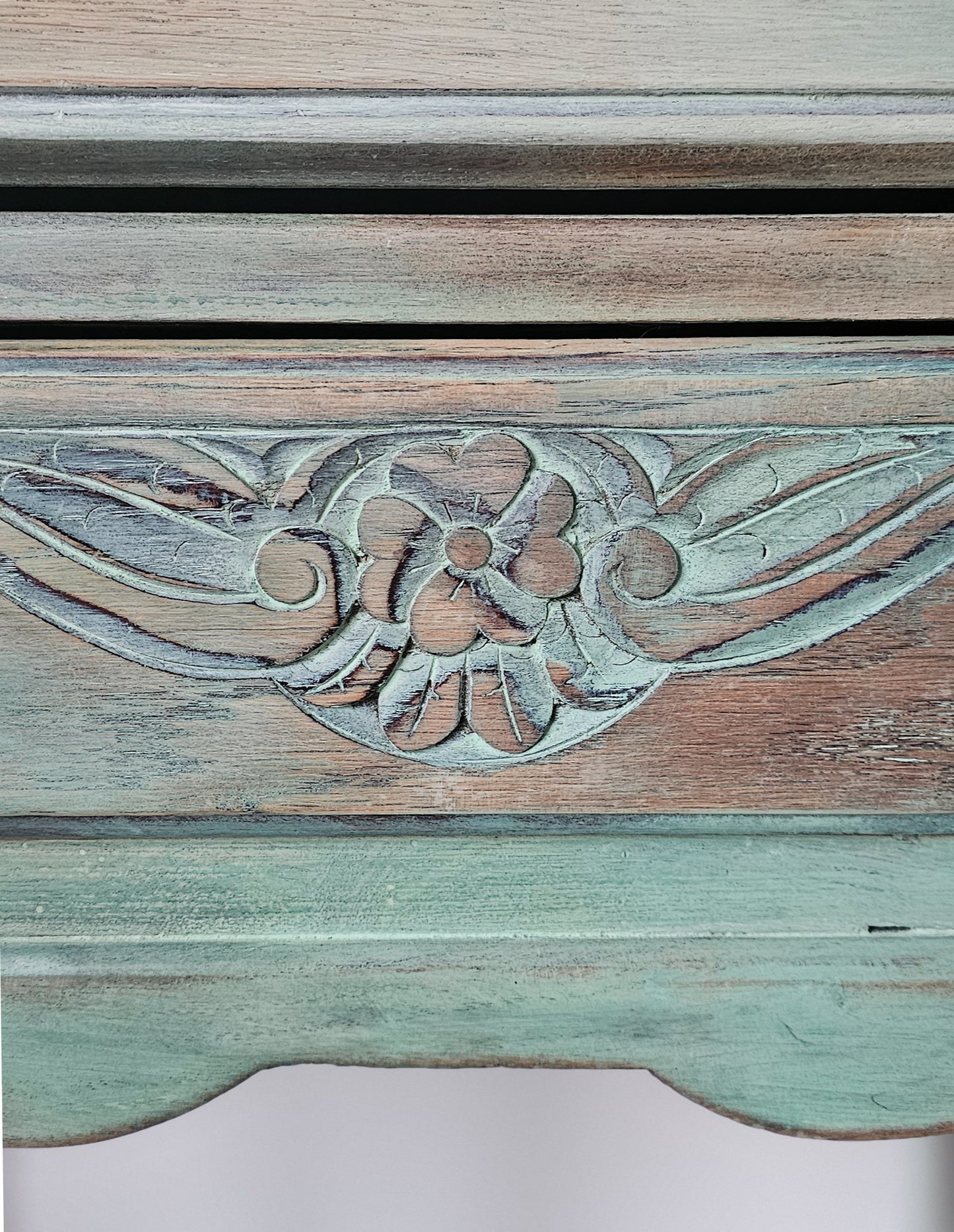 The Sharon Rustic Floral Oak Bureau