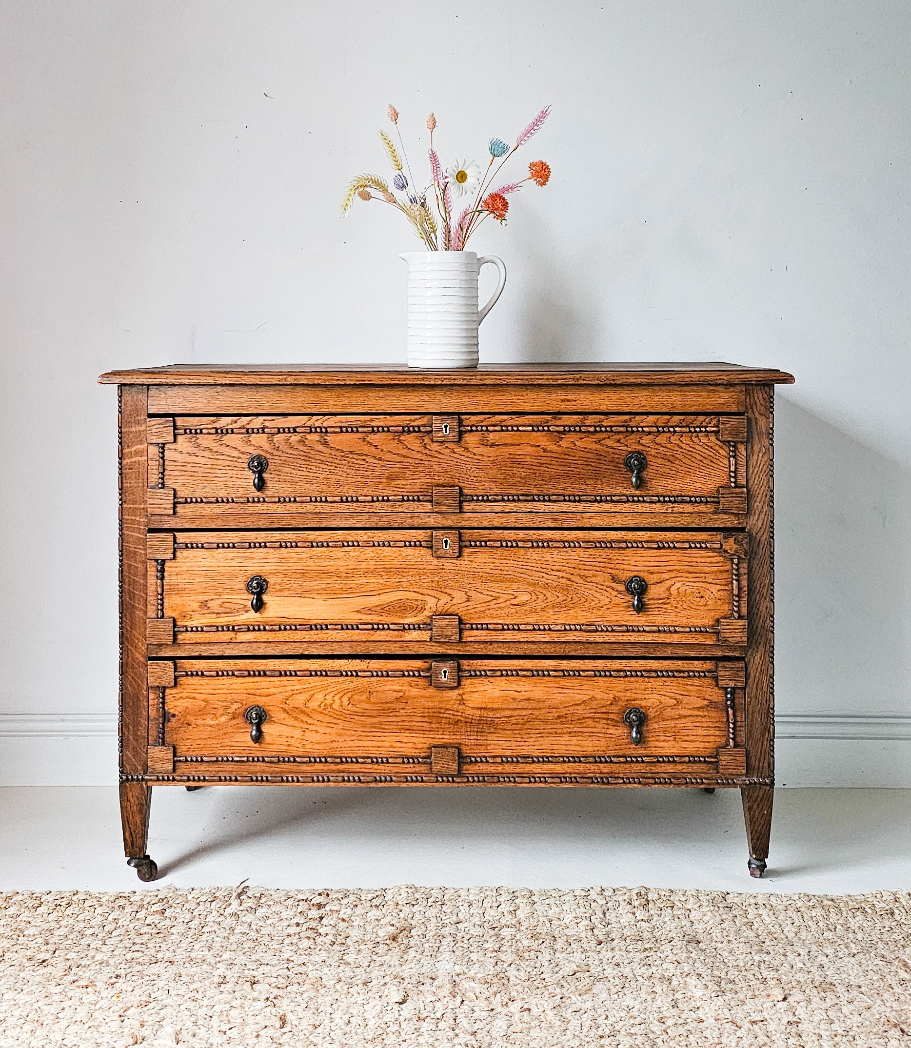 beaded dresser The Harry' 1930s Oak Chest of Drawers – Chloe Kempster Made in Malaysia vin Women's Beach Riot Dresses Neck Size:4XL