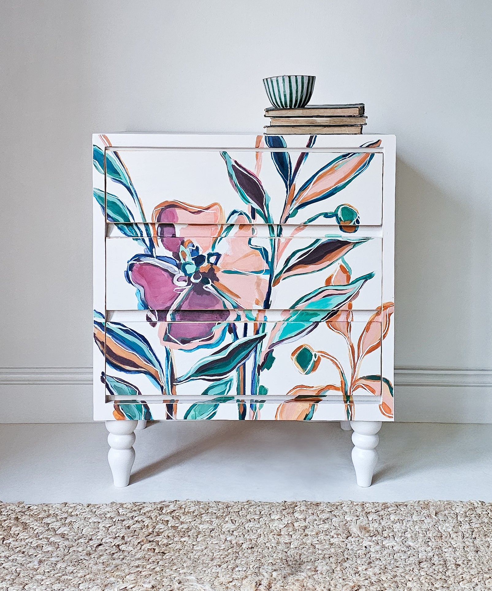 The Bloom Hand-painted Floral Folk Chest of Drawers – Chloe Kempster