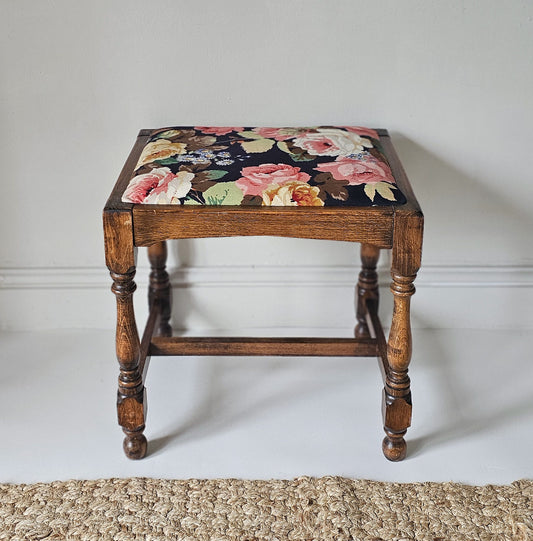 The Rosalind Vintage Floral 1930s Footstool