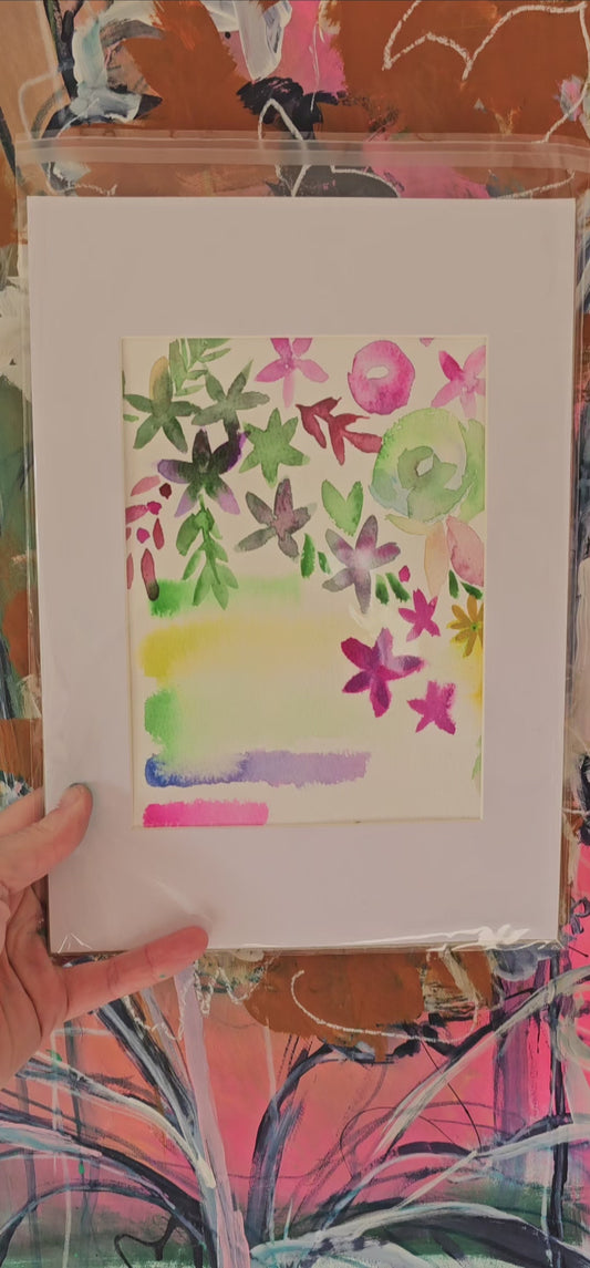 'Rainbow Palette Floral' Watercolour on Paper