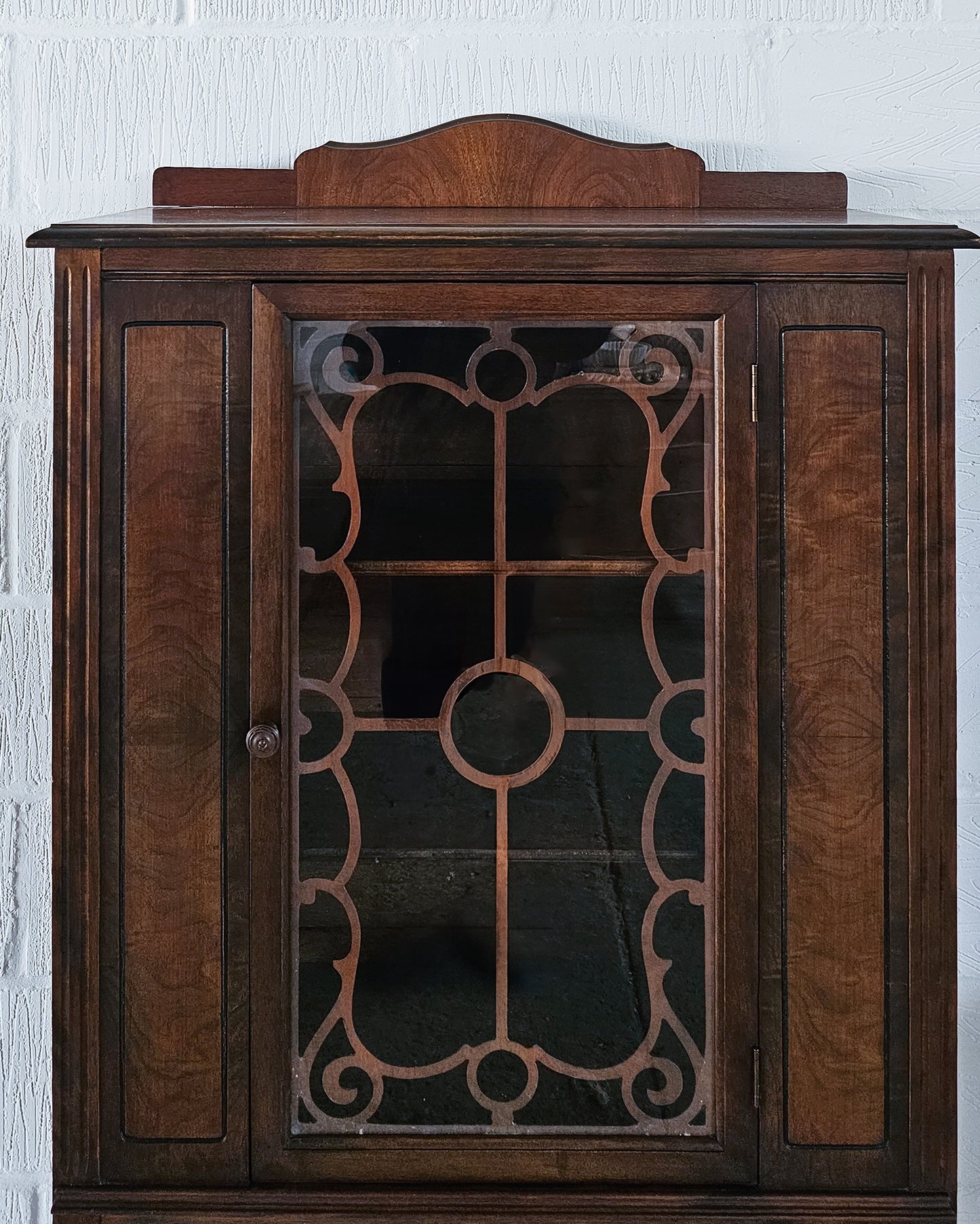 The Jacobean Walnut Glazed Dresser Display Cabinet