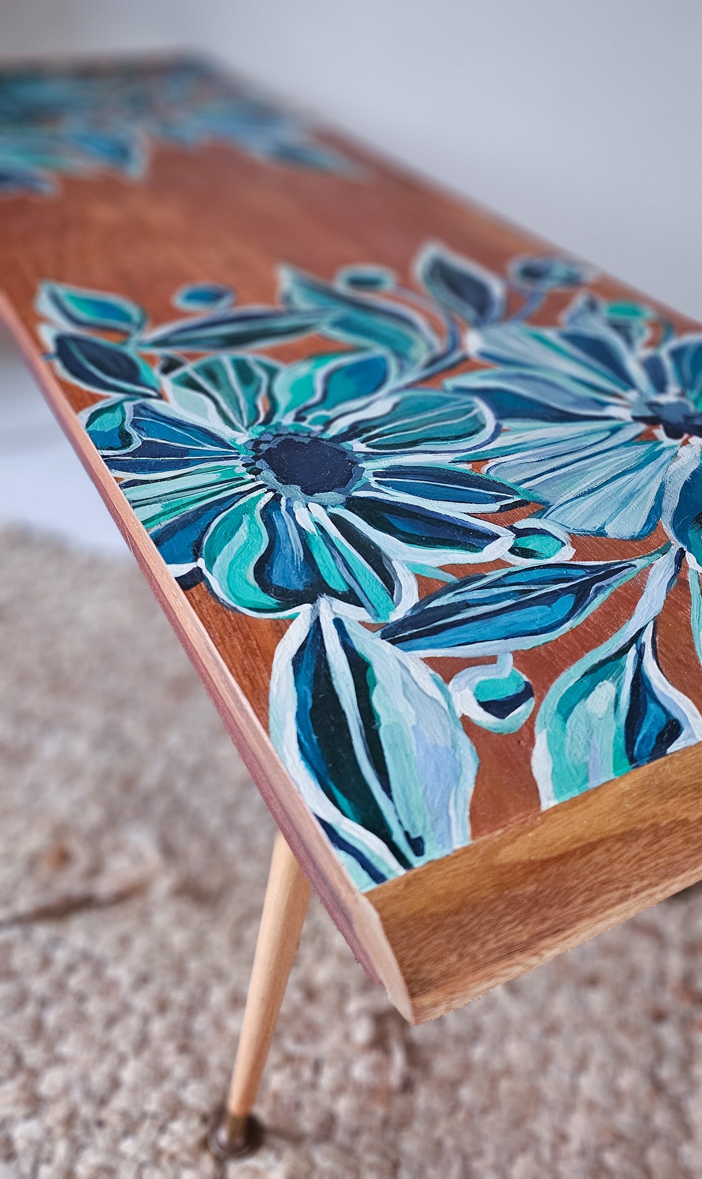 The Aria Floral Mid Century Coffee Table Art Panel