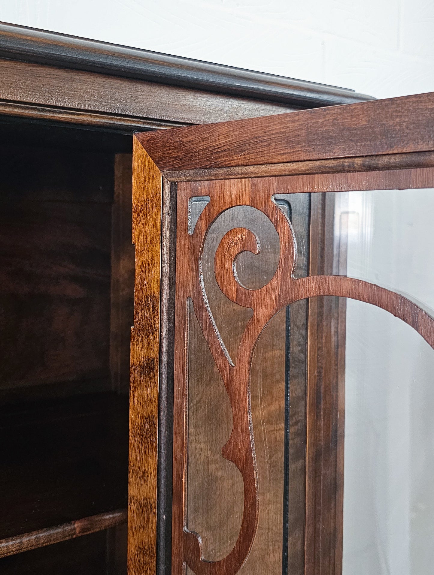 The Jacobean Walnut Glazed Dresser Display Cabinet
