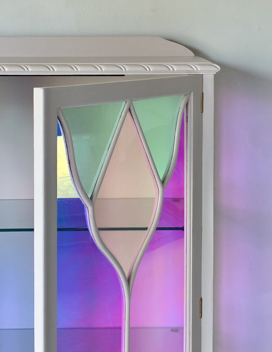 The Chloe Stained Glass Vintage Display Drinks Cabinet