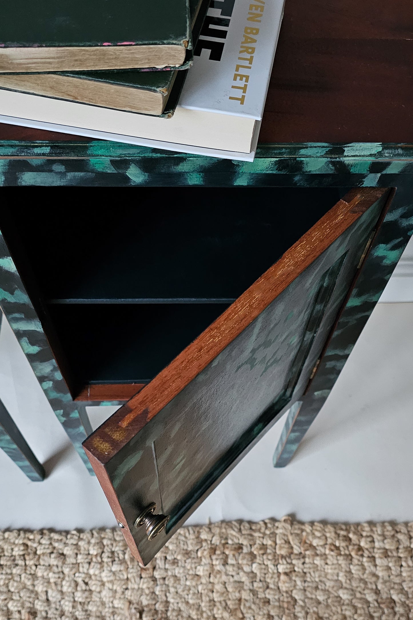 The Aria Leopard Print Pair of Edwardian Bedside Cabinets