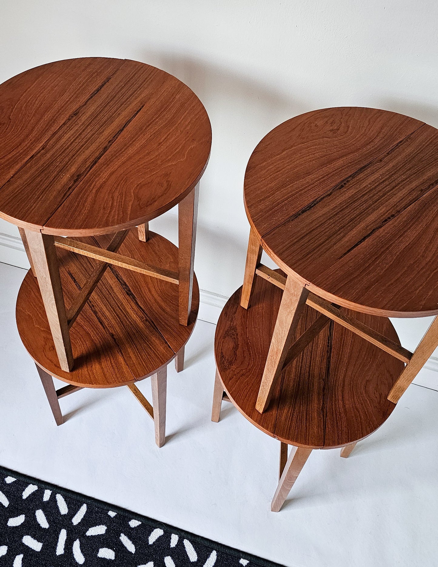 The Paul Nest of Teak Sliding Tables