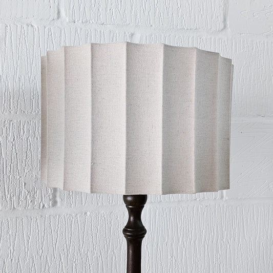 Pair of Vintage Mahogany Floor Lamps with Sculptural Shades