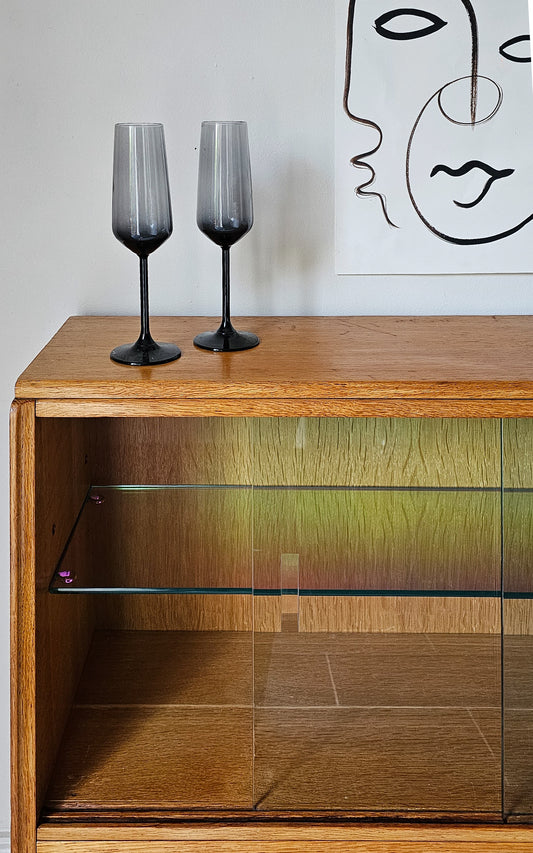 The Maria G Plan Mid Century Bookcase Glass Cabinet