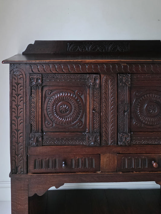 The Glynn Antique Carved Oak Lawyers Court Cabinet