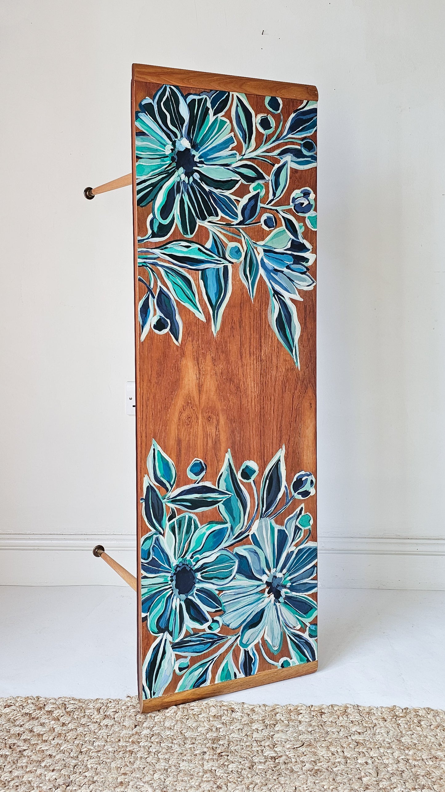 The Aria Floral Mid Century Coffee Table Art Panel