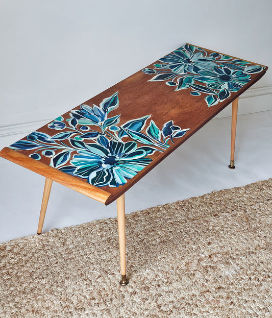 The Aria Floral Mid Century Coffee Table Art Panel