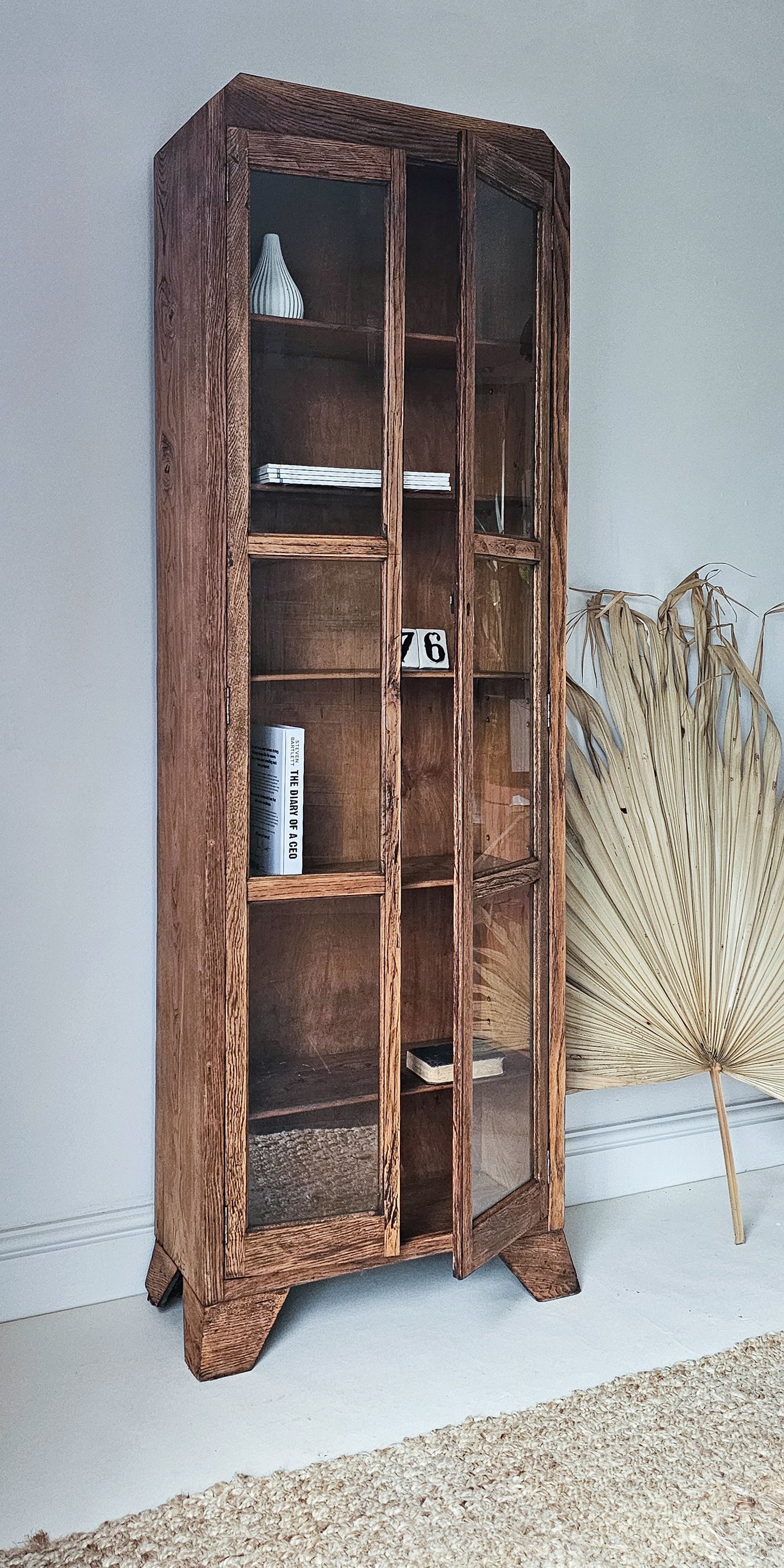 The Leon Art Deco Bookcase Glass Display Cabinet
