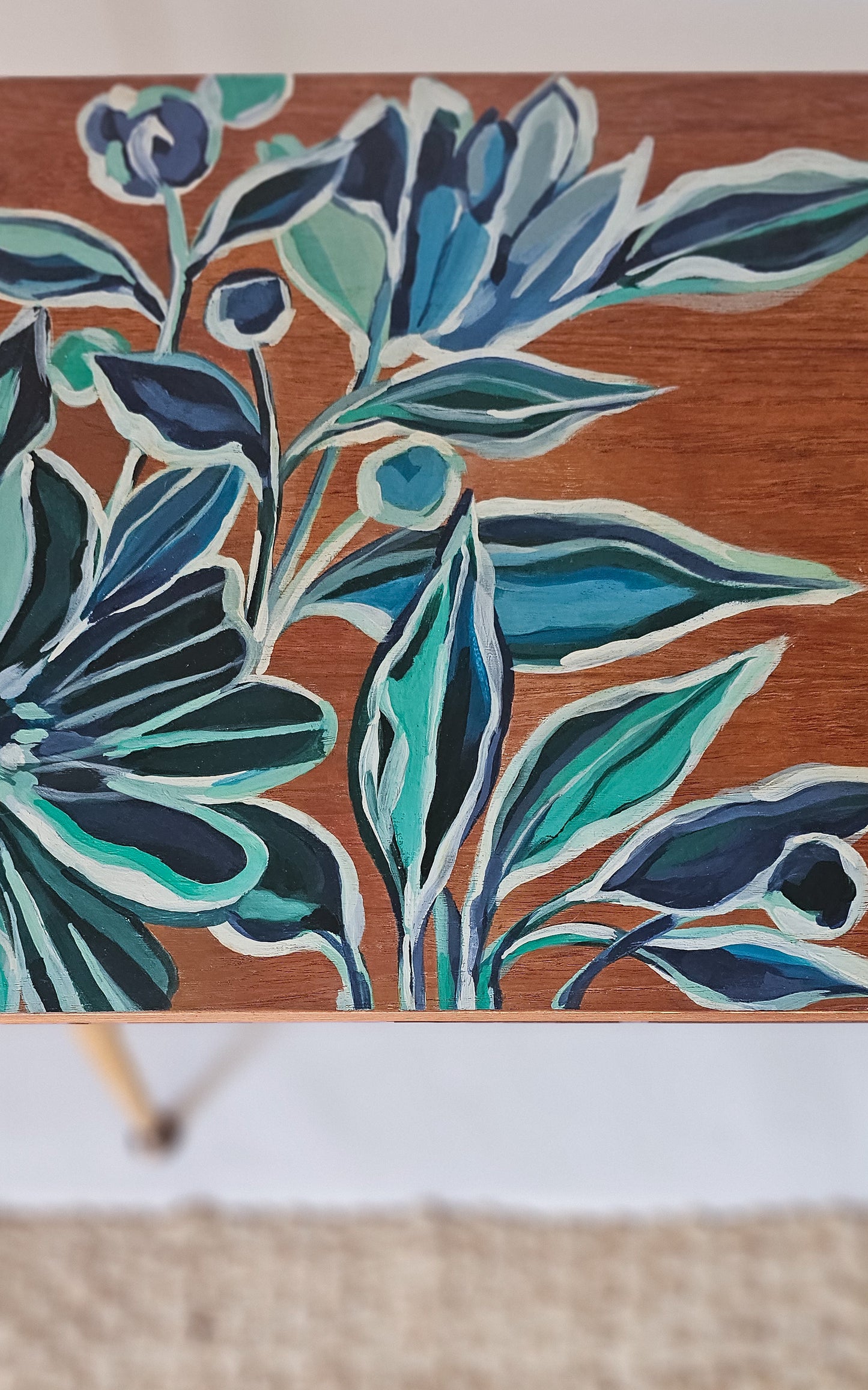 The Aria Floral Mid Century Coffee Table Art Panel