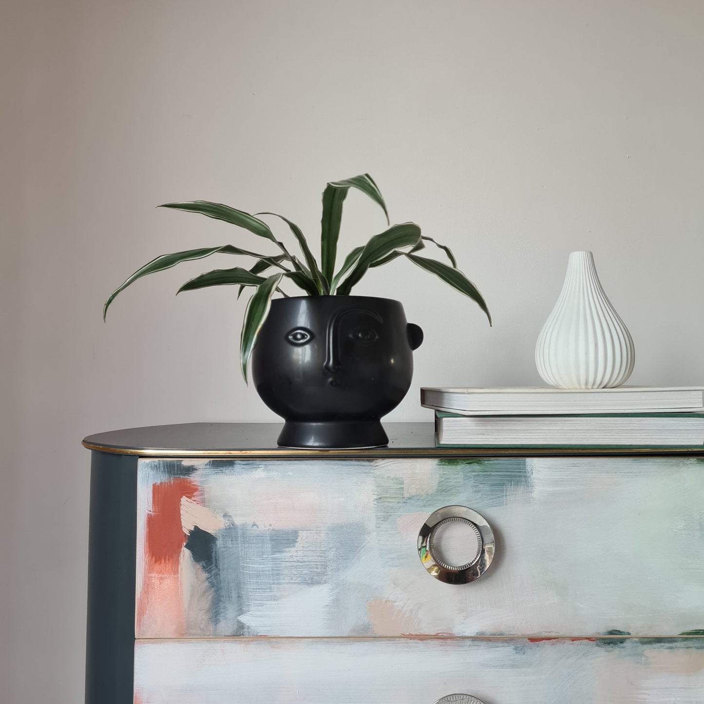 Vinterior X Farrow & Ball Mid Century Abstract Chest Of Drawers