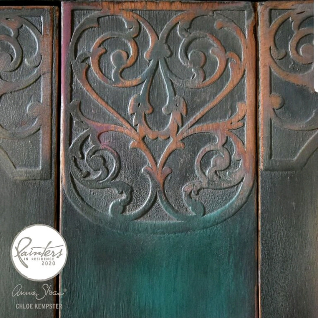 Stunning 1930’s Oak Sideboard hand painted in sophisticated rainbow colours as part of the Annie Sloan Painter in Residence Scheme.