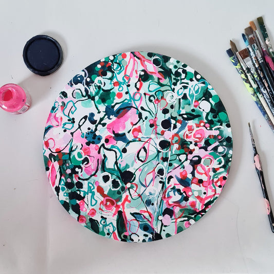 'Jungle' Ink & Chalk Paint on Canvas