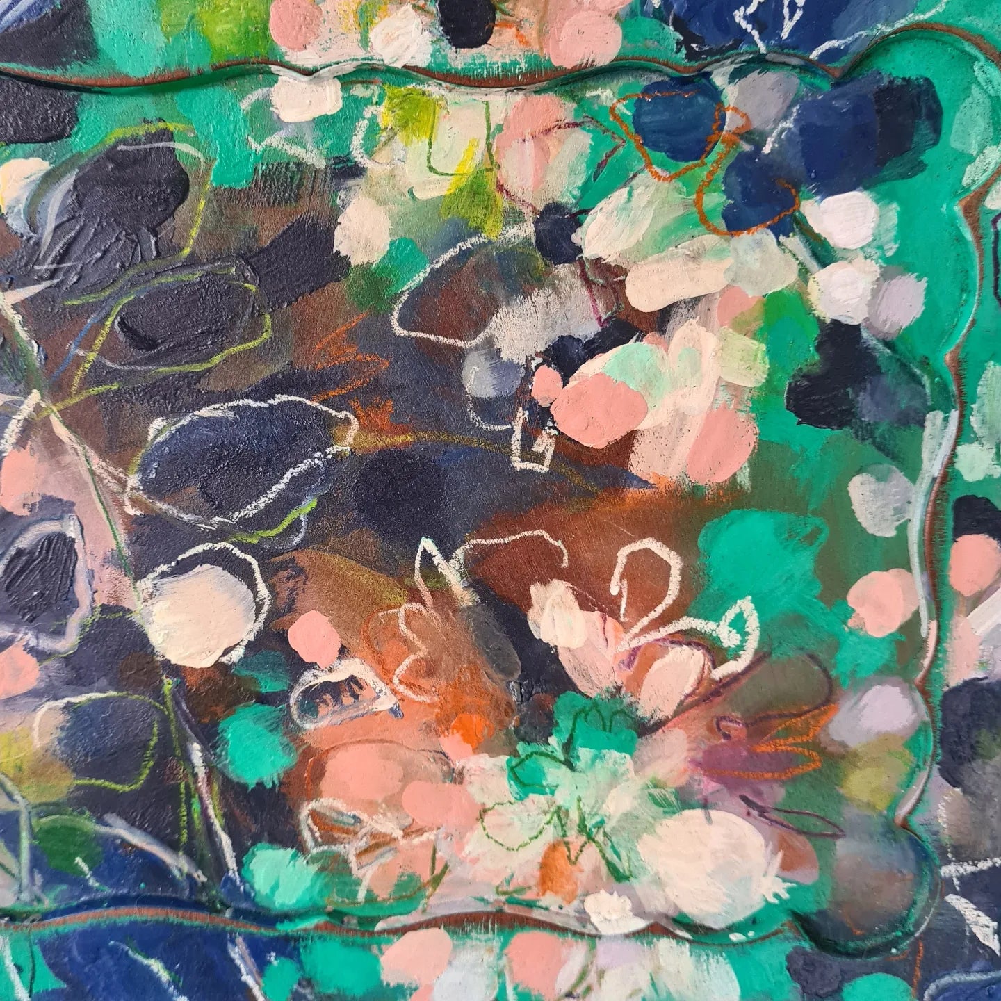 Hand painted Floral Wall Cabinet