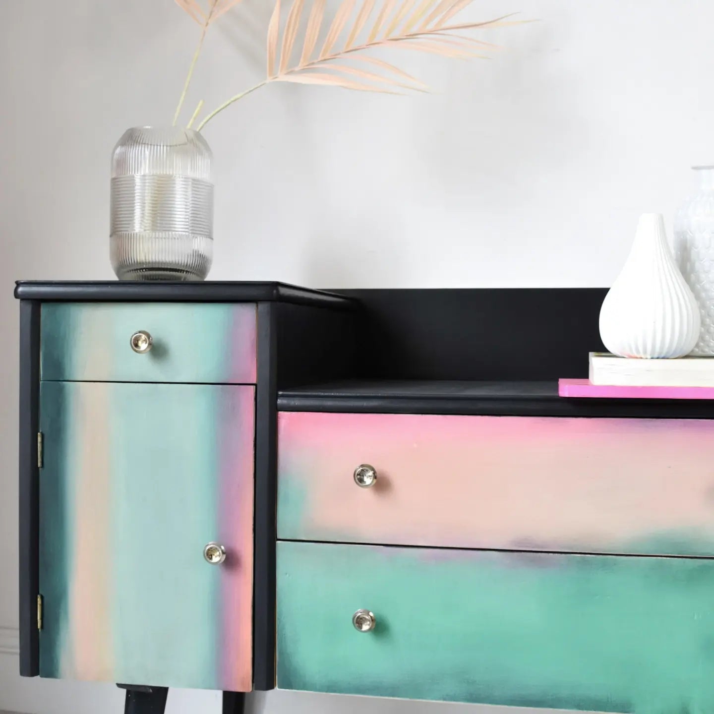 The Dawn Pastel Abstract Mid Century Sideboard