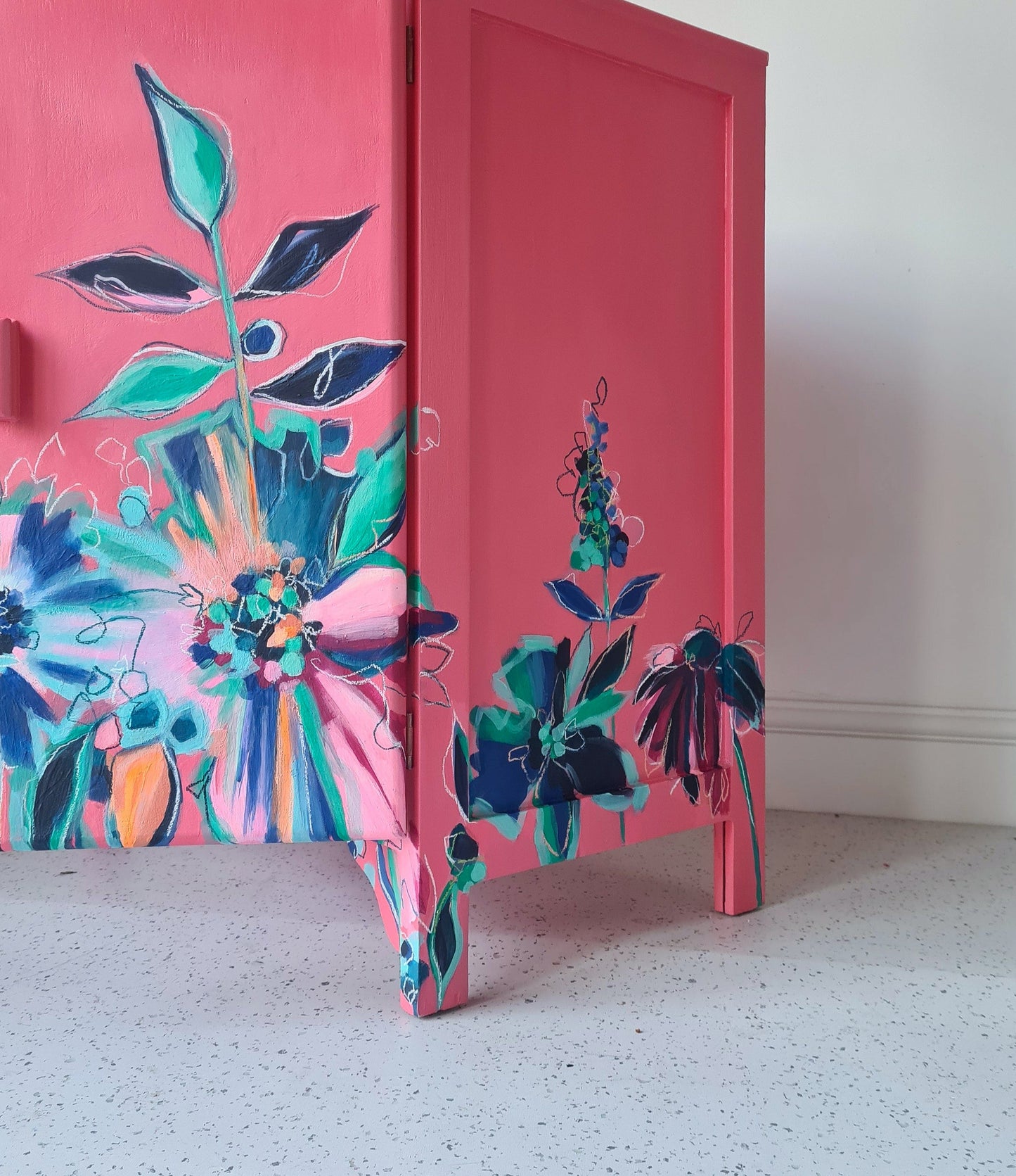 The Dahlia Vintage Floral Cupboard