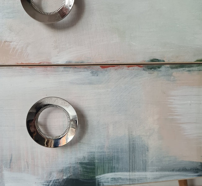 Vinterior X Farrow & Ball Mid Century Abstract Chest Of Drawers