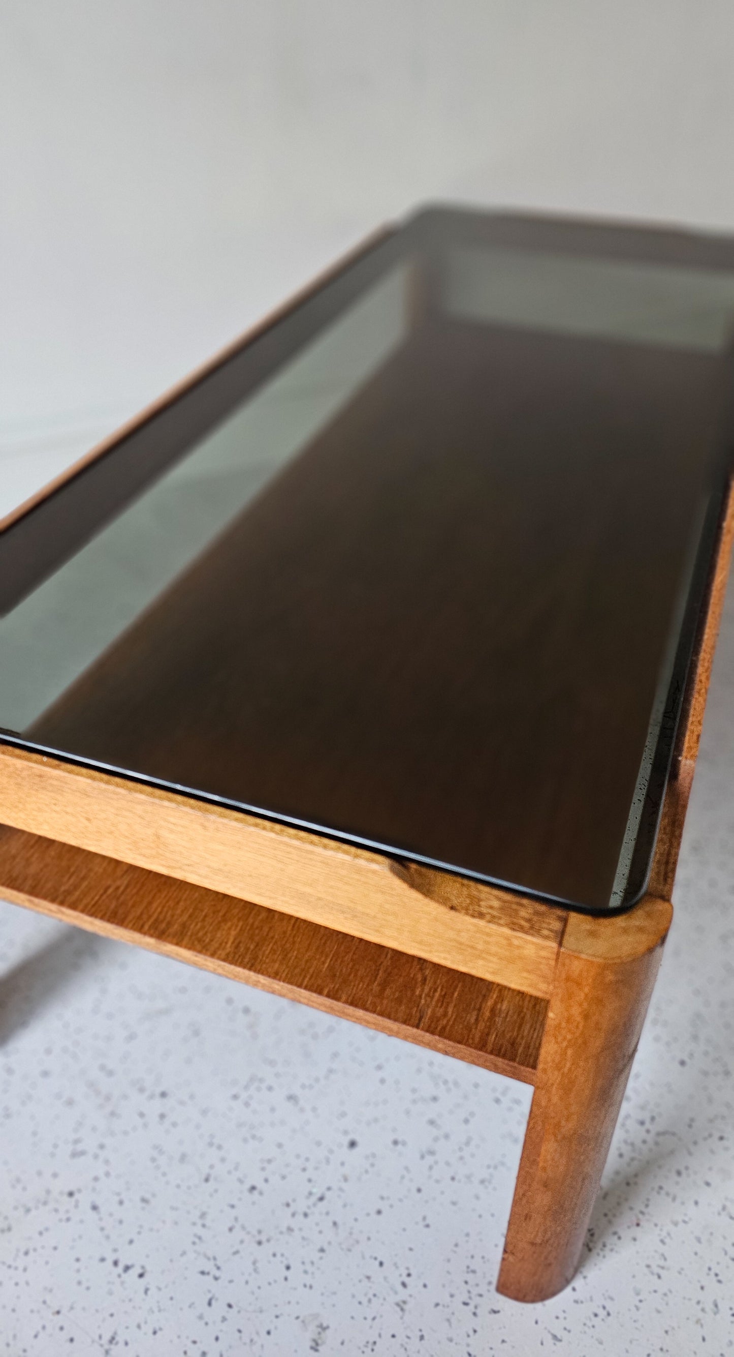 The Myer Mid Century Smoked Glass Coffee Table