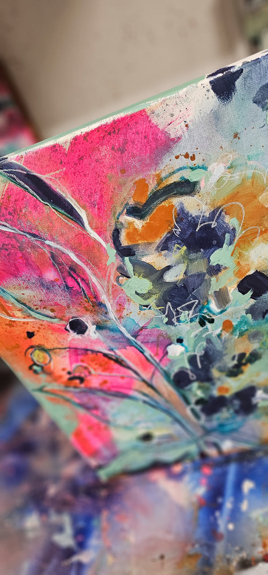 'Irene' Abstract Floral Painting