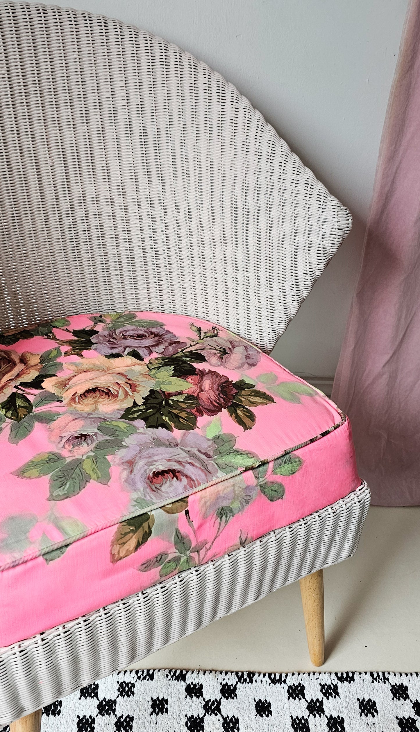 The Sally Neon Floral Lloyd Loom Chair Chloe Kempster