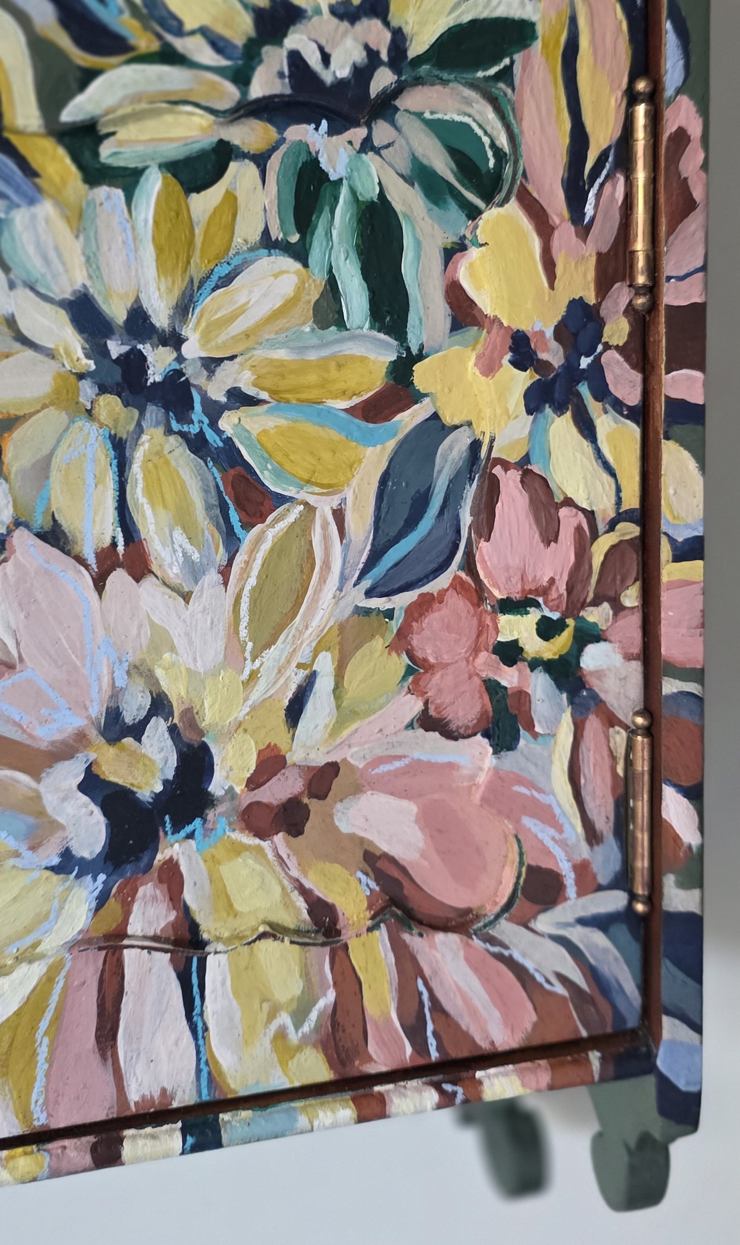 The Rosa Hand painted Floral Wall Cabinet