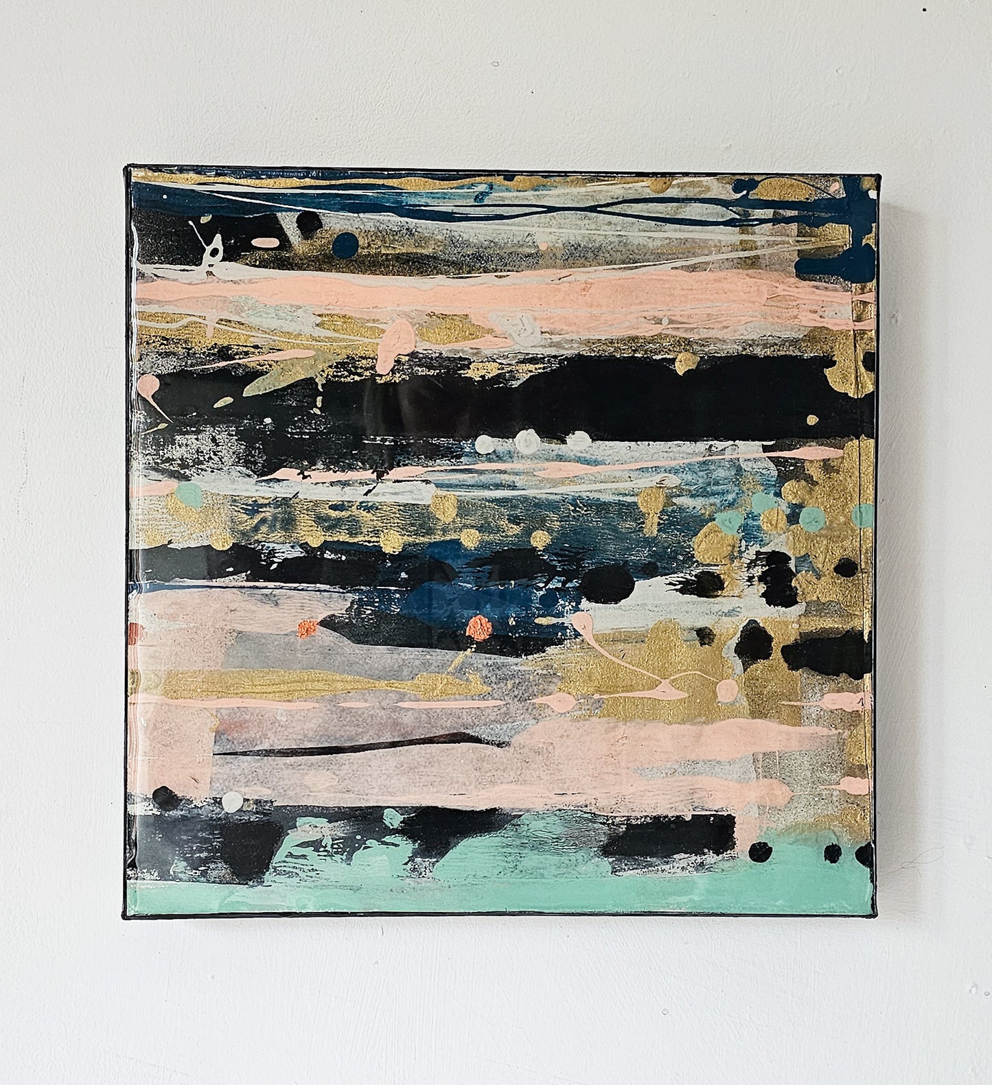 'Letting Go' Abstract Collage & Resin Painting