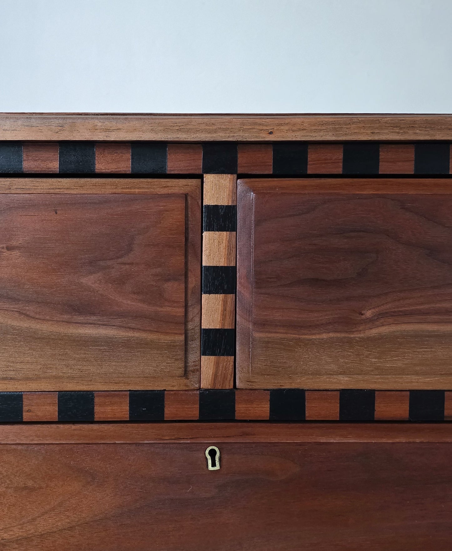 Antique Arts & Crafts Mahogany Drawers with Black Details