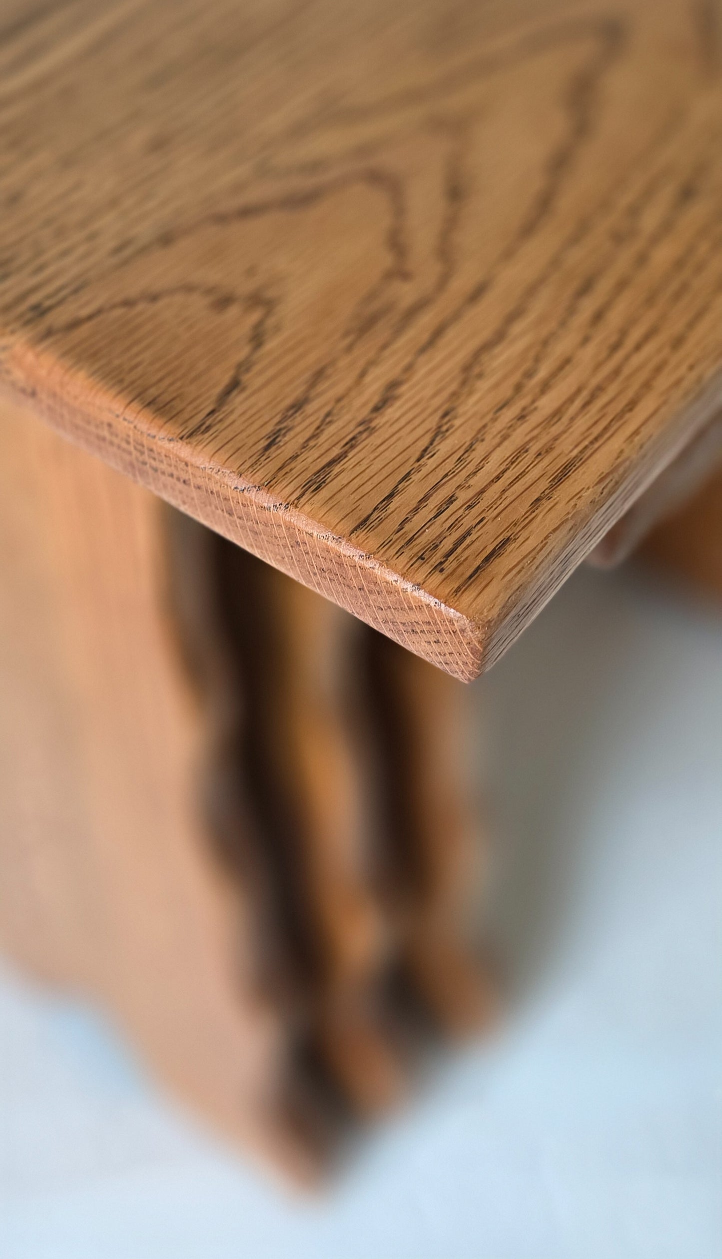 The Nest Set of Three Rustic Oak Coffee Side Tables