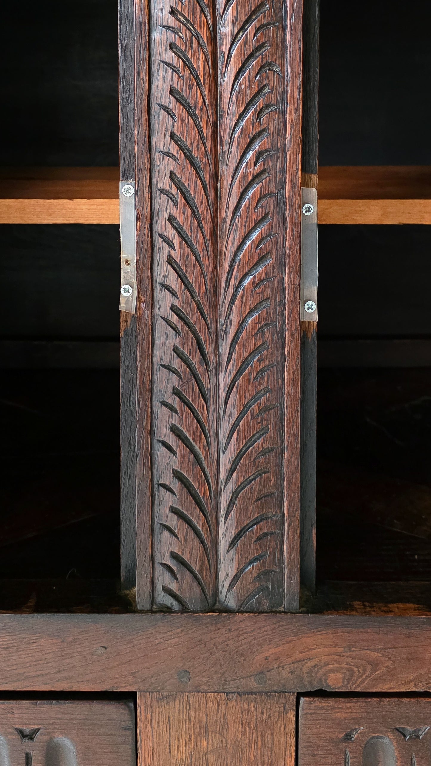 The Glynn Antique Carved Oak Lawyers Court Cabinet