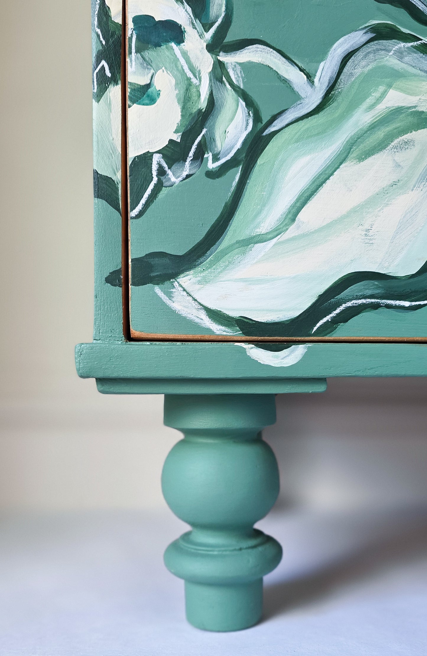 The Flora Hand-painted Floral Folk Painted Chest of Drawers