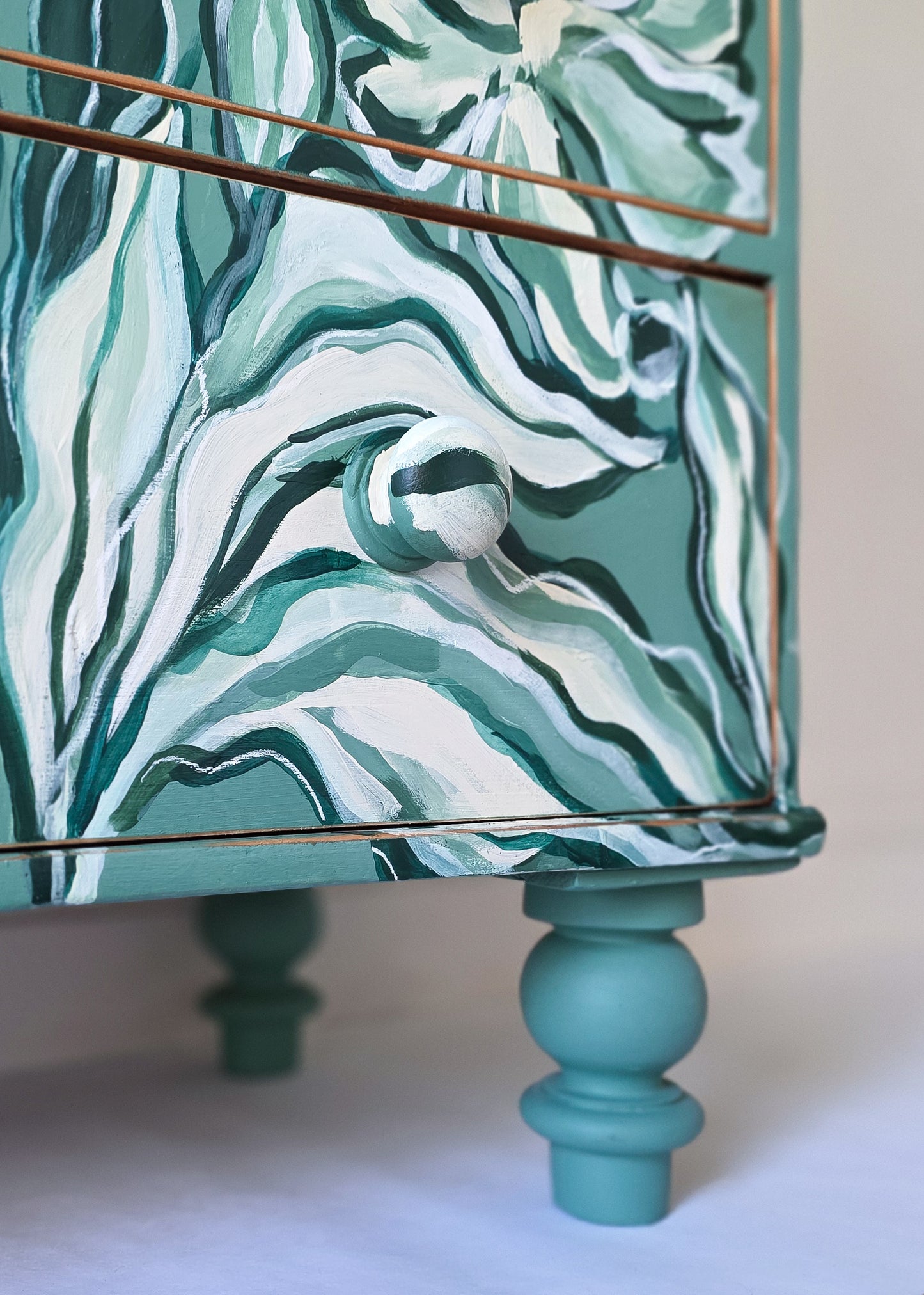 The Flora Hand-painted Floral Folk Painted Chest of Drawers