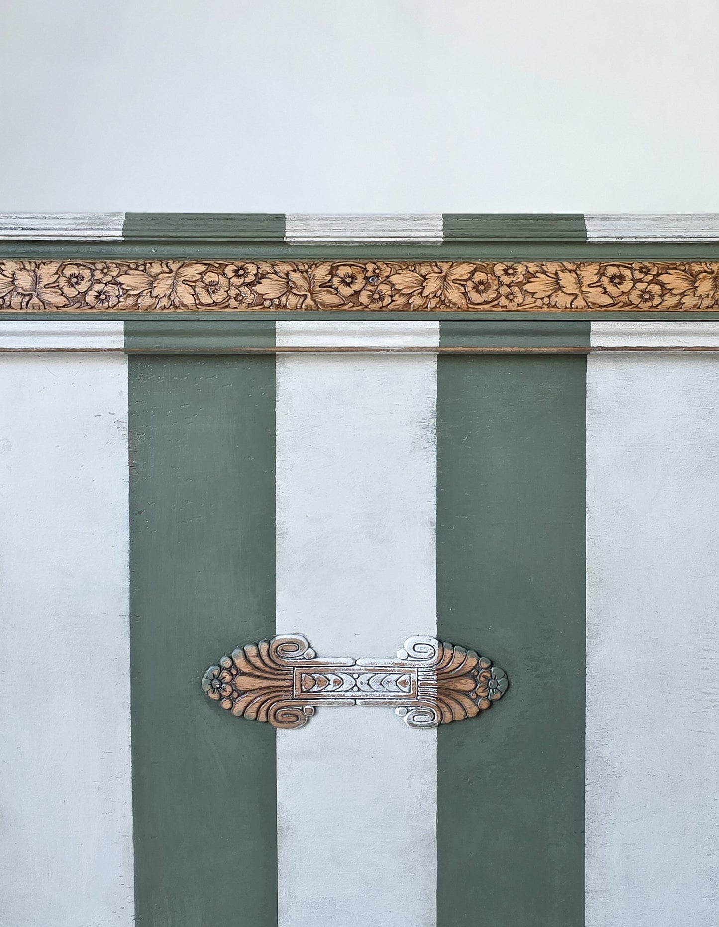 The Cheshire Green Stripe Blanket Box Ottoman