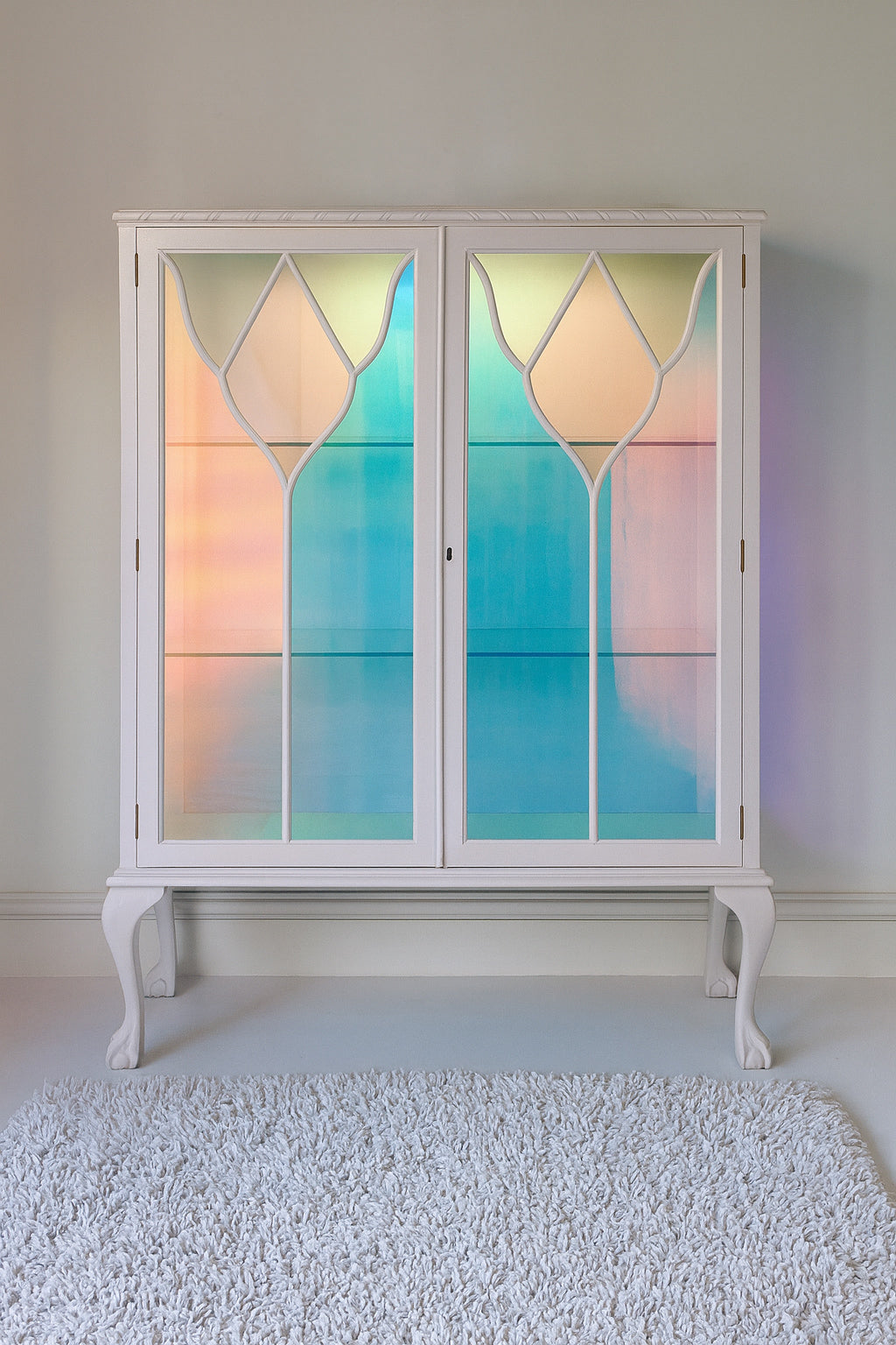 The Chloe Stained Glass Vintage Display Drinks Cabinet