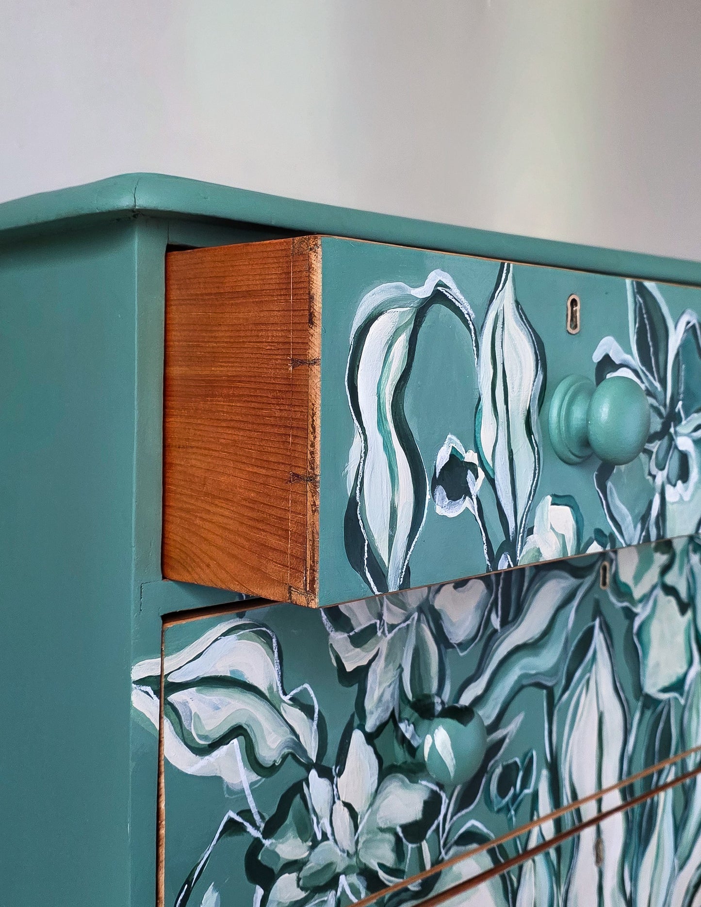 The Flora Hand-painted Floral Folk Painted Chest of Drawers
