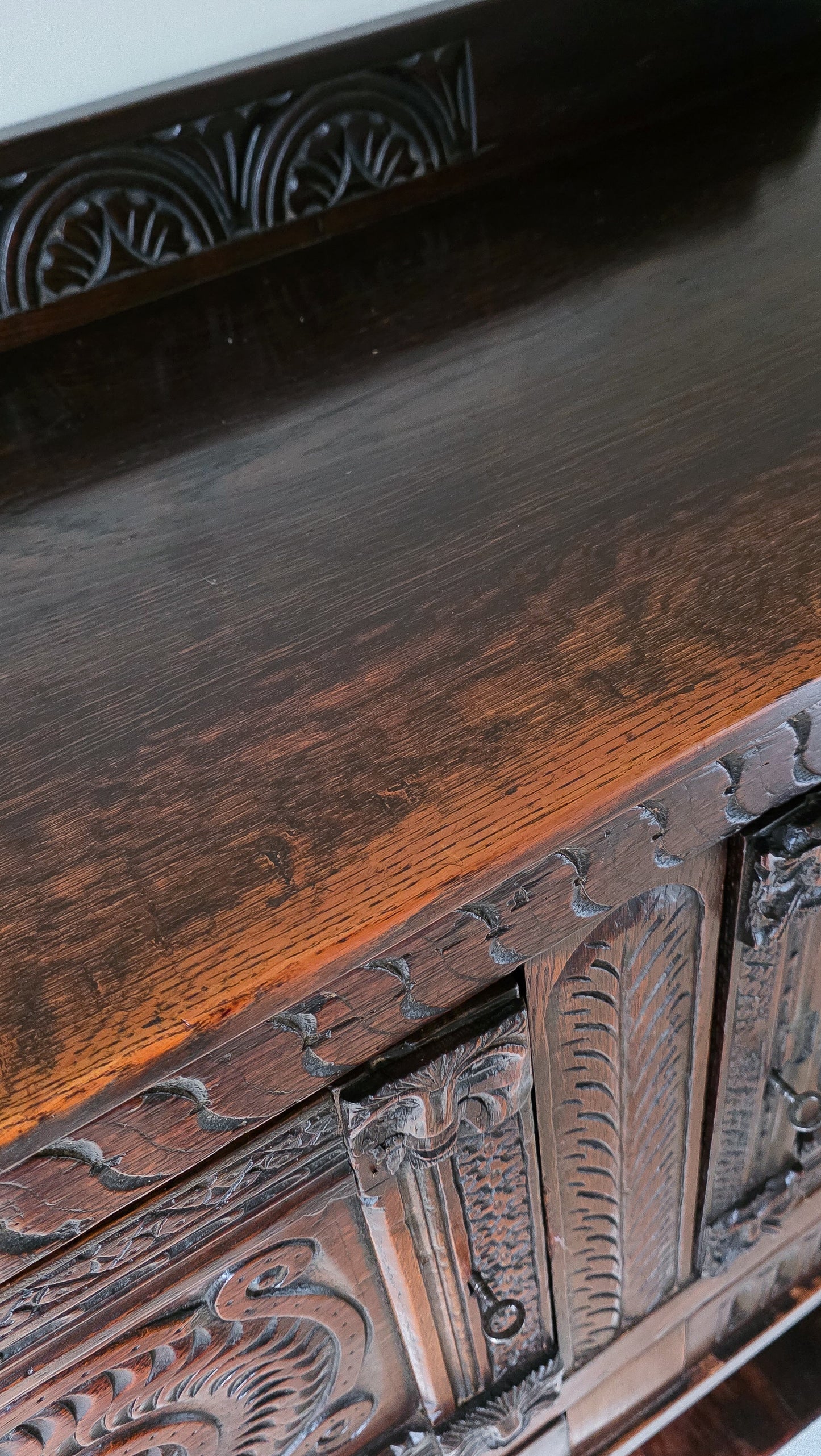 The Glynn Antique Carved Oak Lawyers Court Cabinet