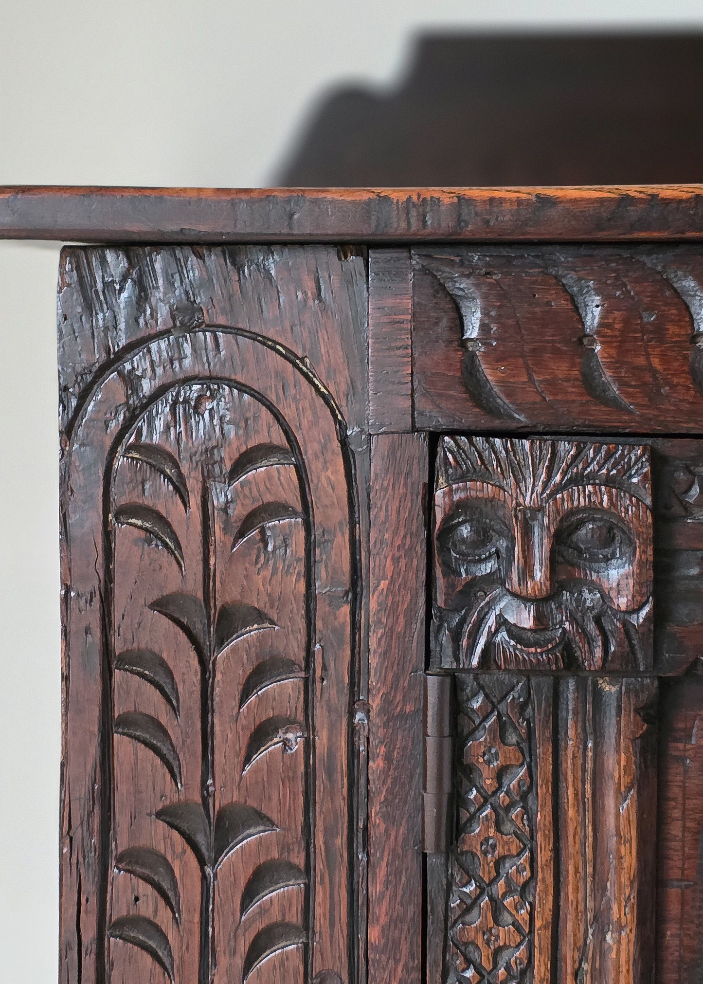 The Glynn Antique Carved Oak Lawyers Court Cabinet
