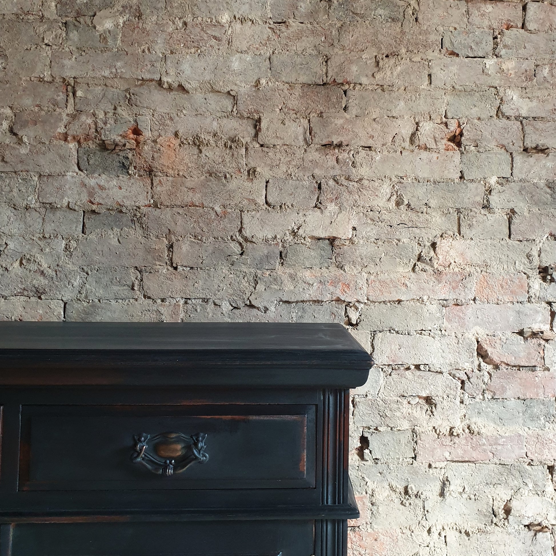 Edwardian Mahogany carved Sideboard with black ombre paint effect.