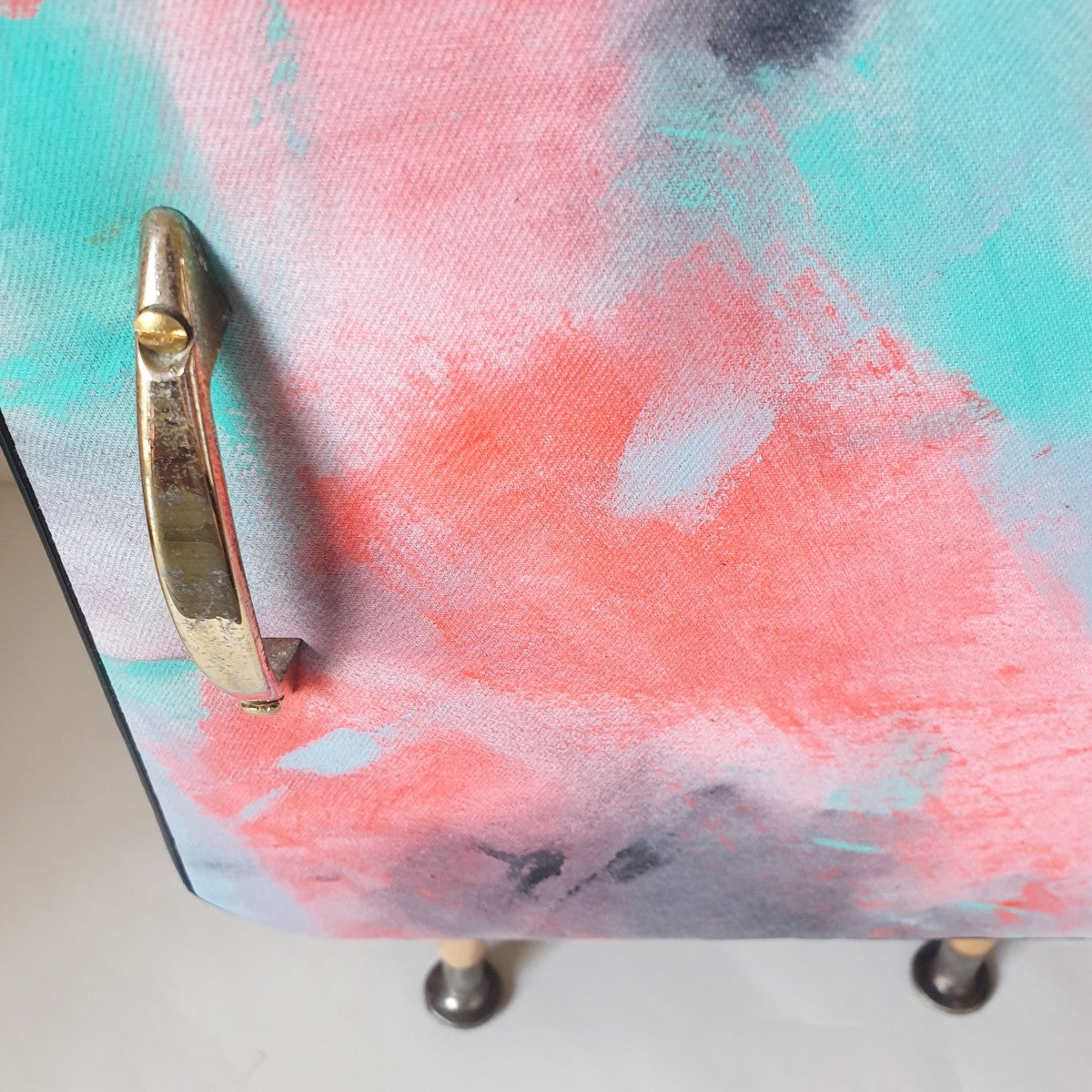 BRUSHED ABSTRACT ART BEDSIDE CABINETS