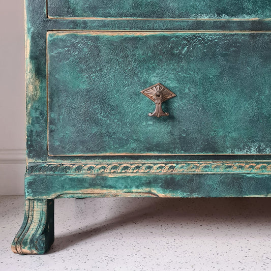 The Ava Rustic Textured Deco Chest of Drawers