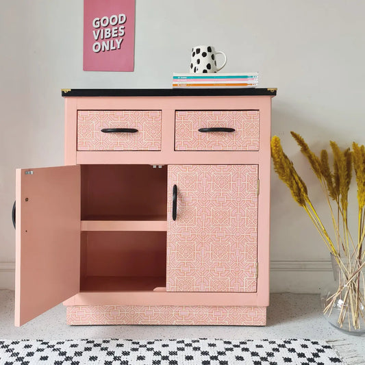 The Annie Pink & Orange Kitchen Cabinet